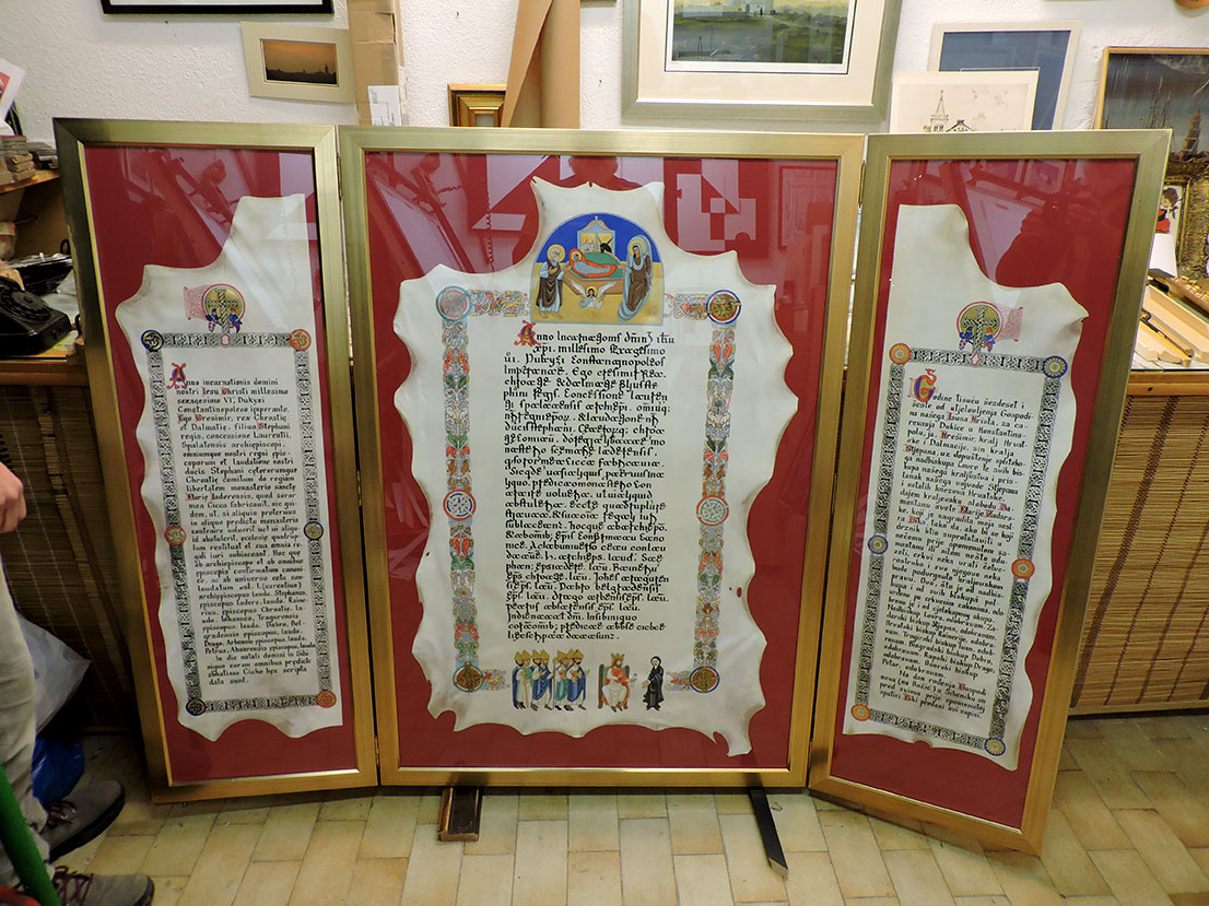 Uokviravanje pergamene za samostan